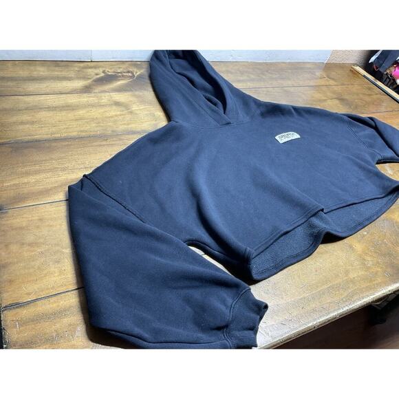 Savage X Fenty Rihanna Essential Racer Oversized Cropped Hoodie Black Large - Picture 6 of 14